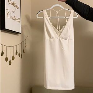 White dress with lace back